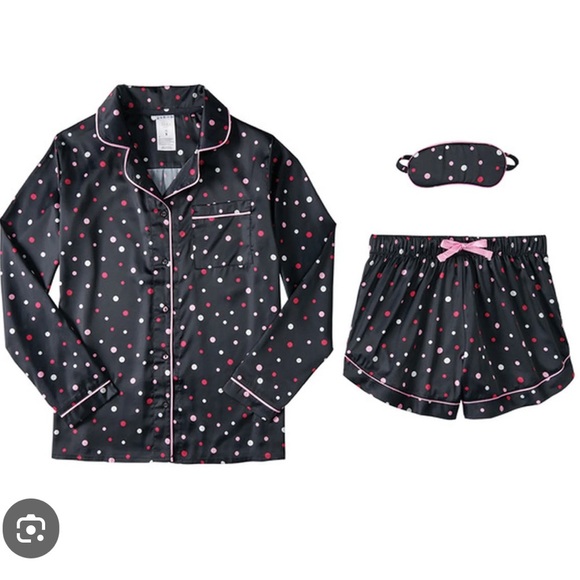 Polka Dot Pajamas three piece set size  large NEW - Picture 1 of 1